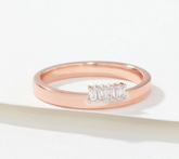 Accents by Affinity Baguette Detail Band Rose Gold Clad Sterling Silver Ring, Size 8